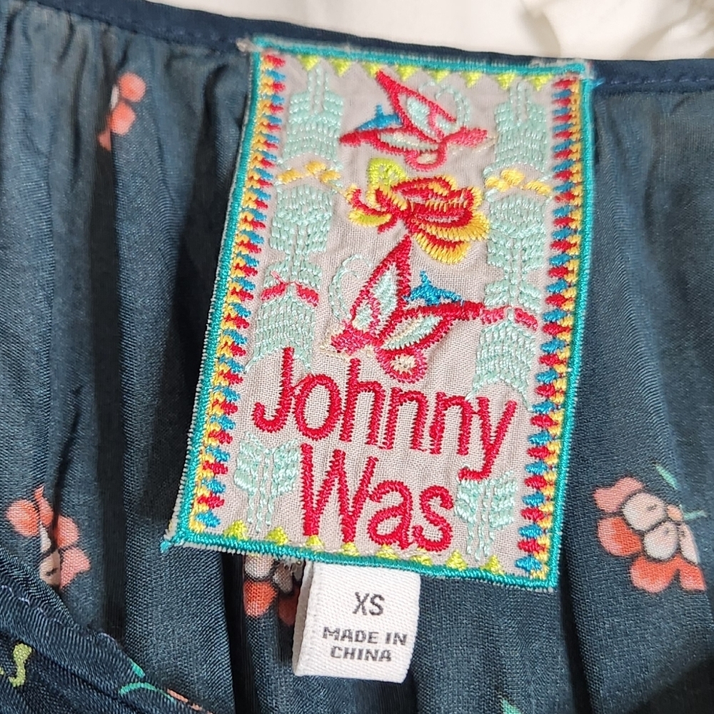 Johnny Was Harley Floral Boho Chic Long Sleeve Top Colorful Tassels Sz XS - Picture 4 of 8